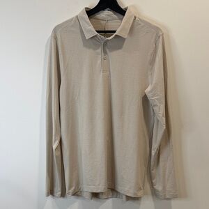 lululemon athletica Men's Long-Sleeve Polo — Light Beige Stripe